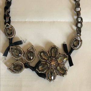 Black crystal statement necklace.